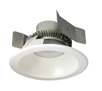 Nora Lighting NLCBC2-55140WW/10 5" Cobalt Click LED Retrofit, Round Reflector, 1000lm / 12W, 4000K, White Reflector / White Flange