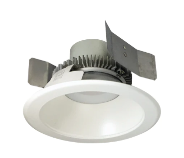Nora Lighting NLCBC2-55140WW/ALE4 5" Cobalt Click LED Retrofit, Round Reflector, 750lm / 10W, 4000K, 120V-277V input; Triac / ELV / 0-10V dimming, White Reflector / White Flange