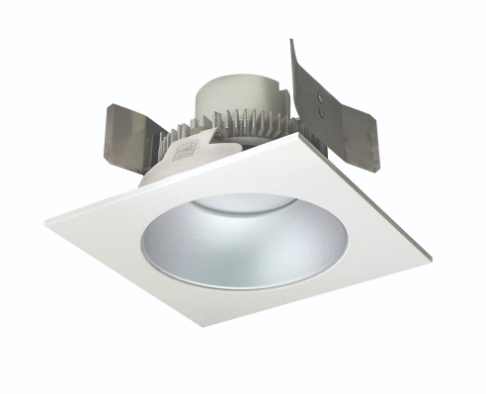 Nora Lighting NLCBC2-55327HZW/10 5" Cobalt Click LED Retrofit, Square Reflector with Round Aperture, 1000lm / 12W, 2700K, Haze Reflector / White Flange