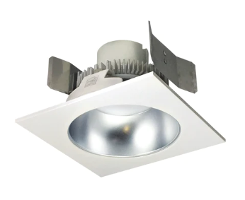 Nora Lighting NLCBC2-55330DW/10 5" Cobalt Click LED Retrofit, Square Reflector with Round Aperture, 1000lm / 12W, 3000K, Diffused Clear Reflector / White Flange