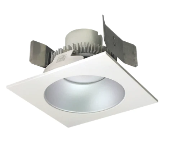 Nora Lighting NLCBC2-55330HZW/10 5" Cobalt Click LED Retrofit, Square Reflector with Round Aperture, 1000lm / 12W, 3000K, Haze Reflector / White Flange