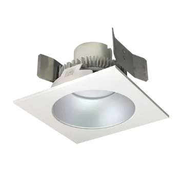 Nora Lighting NLCBC2-55330HZW/10LE4 5" Cobalt Click LED Retrofit, Square Reflector with Round Aperture, 1000lm / 12W, 3000K, 120V-277V input; Triac / ELV / 0-10V dimming, Haze Reflector / White Flange