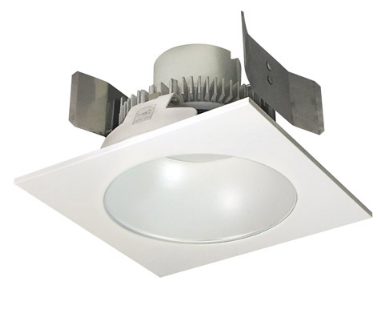 Nora Lighting NLCBC2-55330WW/ALE4 5" Cobalt Click LED Retrofit, Square Reflector with Round Aperture, 750lm / 10W, 3000K Color Temperature, White Reflector / White Flange Finish, 120V-277V input Triac / ELV / 0-10V dimming
