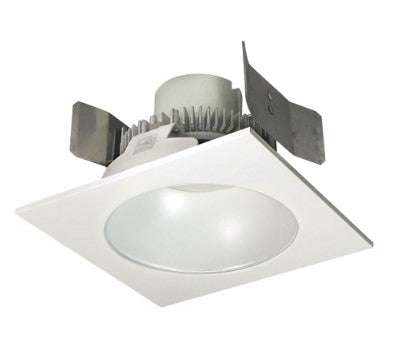 Nora Lighting NLCBC2-55340WW/10LE4 5 Inch Cobalt Click LED Retrofit, Square Reflector with Round Aperture, 1000lm / 12W, 4000K, White Reflector / White Flange, 120V-277V input; Triac / ELV / 0-10V dimming