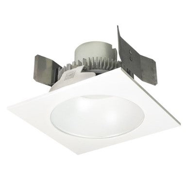 Nora Lighting NLCBC2-553CDMPW/A 5 Inch Cobalt Click LED Retrofit, Square Reflector with Round Aperture, 750lm / 10W, Comfort Dim, Matte Powder White Reflector / Matte Powder White Flange
