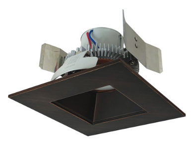 Nora Lighting NLCBC2-55630BZBZ/ALE4 5" Cobalt Click LED Retrofit, Square Reflector, 750lm / 10W, 3000K Color Temperature, Bronze Reflector / Bronze Flange Finish, 120V-277V input Triac / ELV / 0-10V dimming