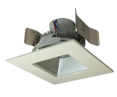 Nora Lighting NLCBC2-55630HZW/ALE4 5" Cobalt Click LED Retrofit, Square Reflector, 750lm / 10W, 3000K Color Temperature, Haze Reflector / White Flange Finish, 120V-277V input Triac / ELV / 0-10V dimming