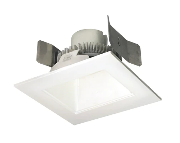 Nora Lighting NLCBC2-55630WW/10LE4 4" Cobalt Click LED Retrofit, Square Reflector, 1000lm / 12W, 3000K, White Reflector / White Flange, 120V-277V input; Triac / ELV / 0-10V dimming