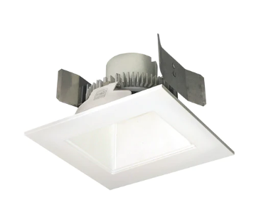 Nora Lighting NLCBC2-55630WW/ALE4 4" Cobalt Click LED Retrofit, Square Reflector, 750lm / 10W, 3000K, White Reflector / White Flange, 120V-277V input; Triac / ELV / 0-10V dimming
