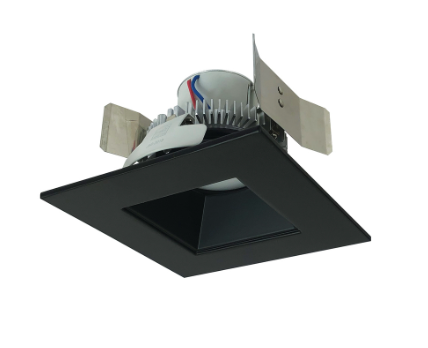 Nora Lighting NLCBC2-55635BB/10LE4 4" Cobalt Click LED Retrofit, Square Reflector, 1000lm / 12W, 3500K, Black Reflector / Black Flange, 120V-277V input; Triac / ELV / 0-10V dimming