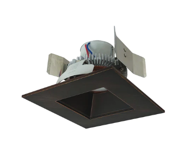 Nora Lighting NLCBC2-55635BZBZ/10LE4 4" Cobalt Click LED Retrofit, Square Reflector, 1000lm / 12W, 3500K, Bronze Reflector / Bronze Flange, 120V-277V input; Triac / ELV / 0-10V dimming