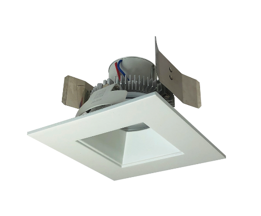 Nora Lighting NLCBC2-55635MPW/10 4" Cobalt Click LED Retrofit, Square Reflector, 1000lm / 12W, 3500K, Matte Powder White Reflector / Matte Powder White Flange