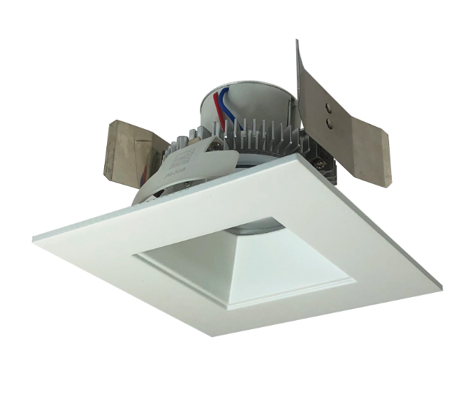 Nora Lighting NLCBC2-55635MPW/10LE4 4" Cobalt Click LED Retrofit, Square Reflector, 1000lm / 12W, 3500K, 120V-277V input; Triac / ELV / 0-10V dimming, Matte Powder White Reflector / Matte Powder White Flange