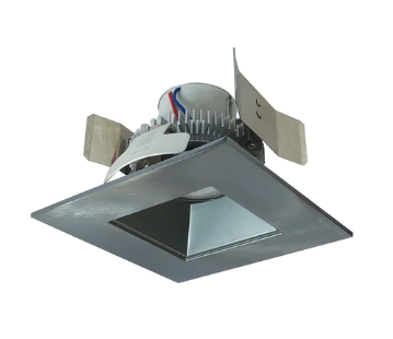 Nora Lighting NLCBC2-55635NN/10LE4 4" Cobalt Click LED Retrofit, Square Reflector, 1000lm / 12W, 3500K, Natural Metal Reflector / Natural Metal Flange, 120V-277V input; Triac / ELV / 0-10V dimming