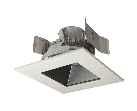 Nora Lighting NLCBC2-55635PW/10 4" Cobalt Click LED Retrofit, Square Reflector, 1000lm / 12W, 3500K, Pewter Reflector / White Flange