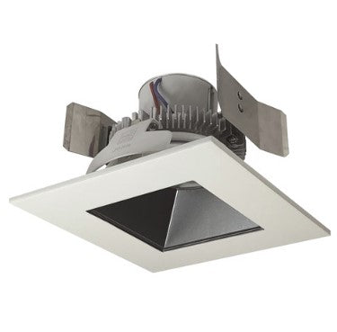 Nora Lighting NLCBC2-55635PW/10LE4 4 Inch Cobalt Click LED Retrofit, Square Reflector, 1000lm / 12W, 3500K, Pewter Reflector / White Flange, 120V-277V input; Triac / ELV / 0-10V dimming