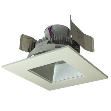 Nora Lighting NLCBC2-55640HZW/10 4 Inch Cobalt Click LED Retrofit, Square Reflector, 1000lm / 12W, 4000K, Haze Reflector / White Flange