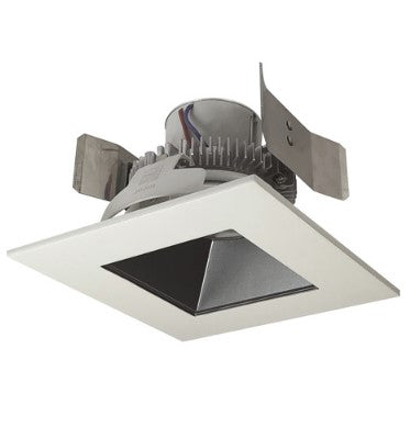 Nora Lighting NLCBC2-55640PW/10LE4 4 Inch Cobalt Click LED Retrofit, Square Reflector, 1000lm / 12W, 4000K, Pewter Reflector / White Flange, 120V-277V input; Triac / ELV / 0-10V dimming