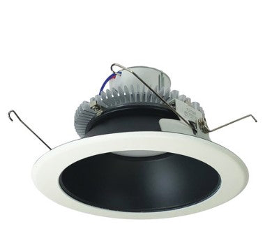 Nora Lighting NLCBC2-65127BW/10LE4 6 Inch Cobalt Click LED Retrofit, Round Reflector, 1000lm / 12W, 2700K, Black Reflector / White Flange, 120V-277V input; Triac / ELV / 0-10V dimming