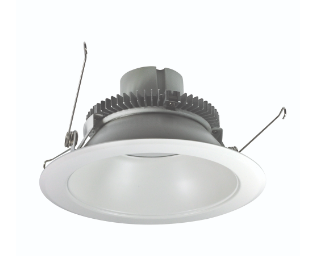 Nora Lighting NLCBC2-65127WW/10LE4EM 6" Cobalt Click LED Retrofit, Round Reflector, 1000lm / 12W, 2700K, 120V-277V input; Triac / ELV / 0-10V dimming, Pre-Wired for Emergency, White Reflector / White Flange