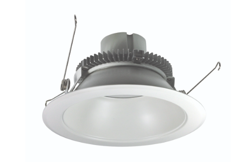 Nora Lighting NLCBC2-65127WW/ALE4EM 6" Cobalt Click LED Retrofit, Round Reflector, 750lm / 10W, 2700K, 120V-277V input; Triac / ELV / 0-10V dimming, Pre-Wired for Emergency, White Reflector / White Flange