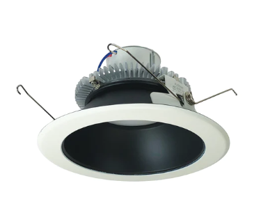 Nora Lighting NLCBC2-65130BW/A 6" Cobalt Click LED Retrofit, Round Reflector, 750lm / 10W, 3000K, Black Reflector / White Flange