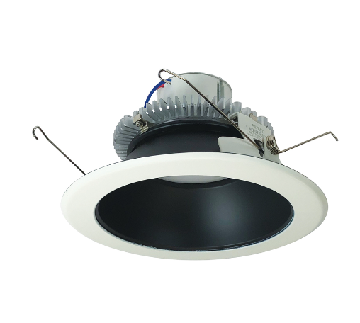 Nora Lighting NLCBC2-65130BW/ALE4 6" Cobalt Click LED Retrofit, Round Reflector, 750lm / 10W, 3000K, 120V-277V input; Triac / ELV / 0-10V dimming, Black Reflector / White Flange