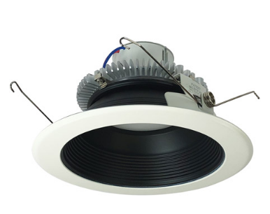 Nora Lighting NLCBC2-65230BW/A 6" Cobalt Click LED Retrofit, Round Baffle, 750lm / 10W, 3000K Color Temperature, Black Baffle / White Flange Finish