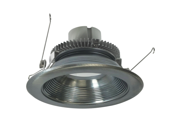 Nora Lighting NLCBC2-65230NN/ALE4 6" Cobalt Click LED Retrofit, Baffle, 750lm / 10W, 3000K, 120V-277V input; Triac / ELV / 0-10V dimming, Natural Metal Baffle / Natural Metal Flange