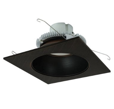 Nora Lighting NLCBC2-65327BZBZ/10 6 Inch Cobalt Click LED Retrofit, Square Reflector with Round Aperture, 1000lm / 12W, 2700K, Bronze Reflector / Bronze Flange