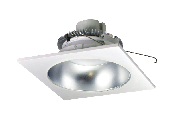 Nora Lighting NLCBC2-65327DW/10 6" Cobalt Click LED Retrofit, Square Reflector with Round Aperture, 1000lm / 12W, 2700K, Diffused Clear Reflector / White Flange