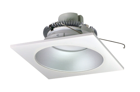Nora Lighting NLCBC2-65327HZW/10LE4 6" Cobalt Click LED Retrofit, Square Reflector with Round Aperture, 1000lm / 12W, 2700K, 120V-277V input; Triac / ELV / 0-10V dimming, Haze Reflector / White Flange