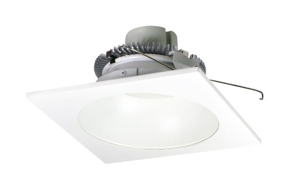 Nora Lighting NLCBC2-65327MPW/10LE4 6" Cobalt Click LED Retrofit, Square Reflector with Round Aperture, 1000lm / 12W, 2700K, 120V-277V input; Triac / ELV / 0-10V dimming, Matte Powder White Reflector / Matte Powder White Flange