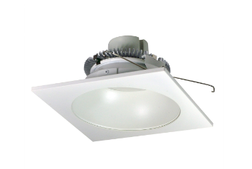 Nora Lighting NLCBC2-65327WW/A 6" Cobalt Click LED Retrofit, Square Reflector with Round Aperture, 750lm / 10W, 2700K, White Reflector / White Flange