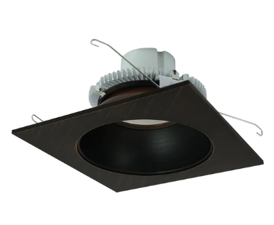 Nora Lighting NLCBC2-65330BZBZ/10 6" Cobalt Click LED Retrofit, Square Reflector with Round Aperture, 1000lm / 12W, 3000K, Bronze Reflector / Bronze Flange