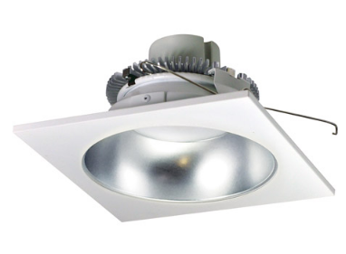 Nora Lighting NLCBC2-65330DW/10 6" Cobalt Click LED Retrofit, Square Reflector with Round Aperture, 1000lm / 12W, 3000K Color Temperature, Diffused Clear Reflector / White Flange Finish