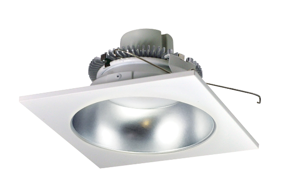Nora Lighting NLCBC2-65340DW/10 6" Cobalt Click LED Retrofit, Square Reflector with Round Aperture, 1000lm / 12W, 4000K, Diffused Clear Reflector / White Flange