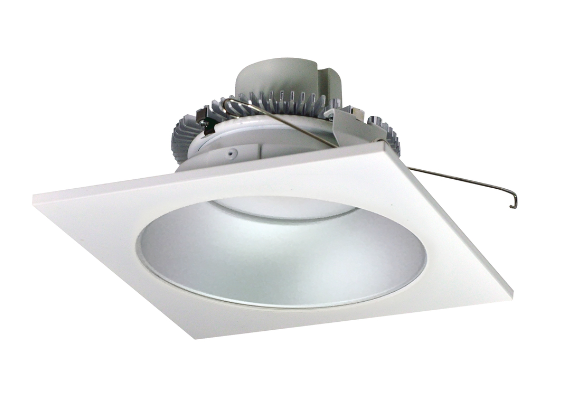 Nora Lighting NLCBC2-65340HZW/10 6" Cobalt Click LED Retrofit, Square Reflector with Round Aperture, 1000lm / 12W, 4000K, Haze Reflector / White Flange