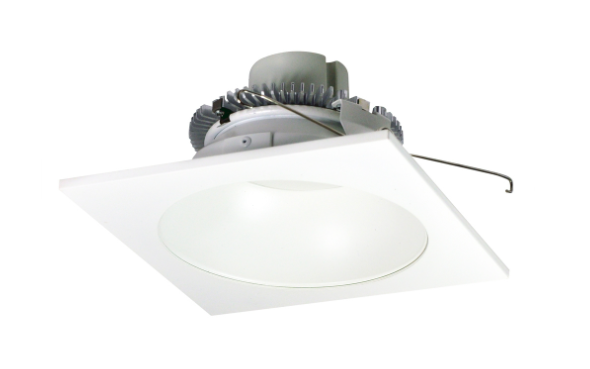 Nora Lighting NLCBC2-65340MPW/10 6" Cobalt Click LED Retrofit, Square Reflector with Round Aperture, 1000lm / 12W, 4000K, Matte Powder White Reflector / Matte Powder White Flange
