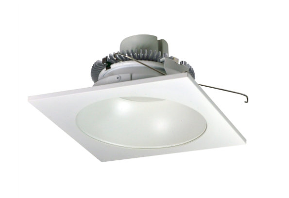 Nora Lighting NLCBC2-65340WW/A 6" Cobalt Click LED Retrofit, Square Reflector with Round Aperture, 750lm / 10W, 4000K, White Reflector / White Flange