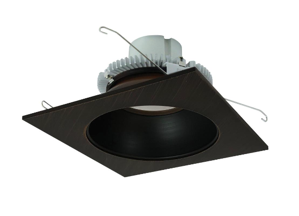 Nora Lighting NLCBC2-653CDBZBZ/A 6" Cobalt Click LED Retrofit, Square Reflector with Round Aperture, 750lm / 10W, Comfort Dim, Bronze Reflector / Bronze Flange
