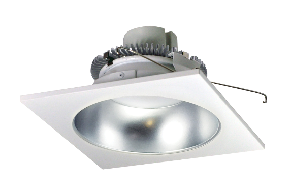 Nora Lighting NLCBC2-653CDDW/A 6" Cobalt Click LED Retrofit, Square Reflector with Round Aperture, 750lm / 10W, Comfort Dim, Diffused Clear Reflector / White Flange
