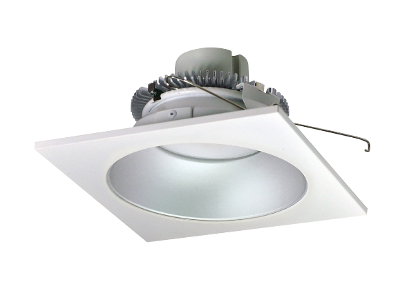 Nora Lighting NLCBC2-653CDHZW/A 6" Cobalt Click LED Retrofit, Square Reflector with Round Aperture, 750lm / 10W, Comfort Dim, Haze Reflector / Matte Powder White Flange