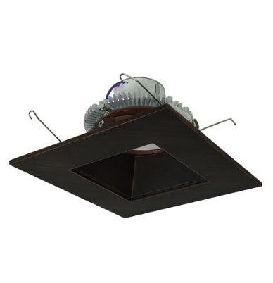 Nora Lighting NLCBC2-65627BZBZ/10 6 Inch Cobalt Click LED Retrofit, Square Reflector, 1000lm / 12W, 2700K, Bronze Reflector / Bronze Flange