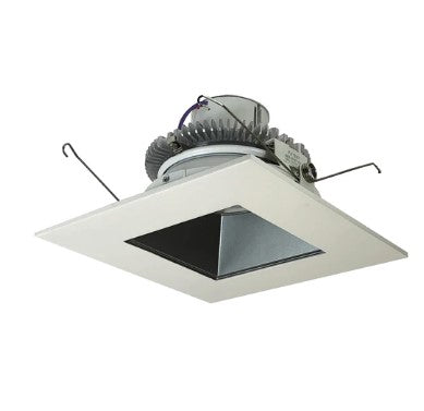 Nora Lighting NLCBC2-65630PW/10LE4 6 Inch Cobalt Click LED Retrofit, Square Reflector, 1000lm / 12W, 3000K, Pewter Reflector / White Flange, 120V-277V input; Triac / ELV / 0-10V dimming