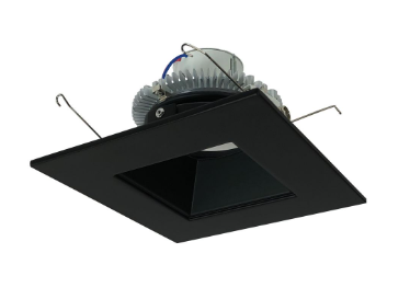 Nora Lighting NLCBC2-65635BB/A 6" Cobalt Click LED Retrofit, Square Reflector, 750lm / 10W, 3500K, Black Reflector / Black Flange