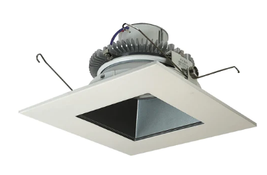 Nora Lighting NLCBC2-65635PW/10 6" Cobalt Click LED Retrofit, Square Reflector, 1000lm / 12W, 3500K Color Temperature, Pewter Reflector / White Flange Finish