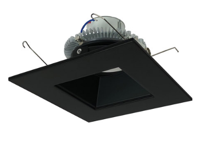 Nora Lighting NLCBC2-65640BB/10 6" Cobalt Click LED Retrofit, Square Reflector, 1000lm / 12W, 4000K Color Temperature, Black Reflector / Black Flange Finish