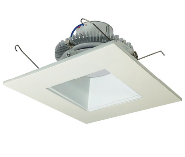 Nora Lighting NLCBC2-65640MPW/10 6" Cobalt Click LED Retrofit, Square Reflector, 1000lm / 12W, 4000K Color Temperature, Matte Powder White Reflector / Flange Finish