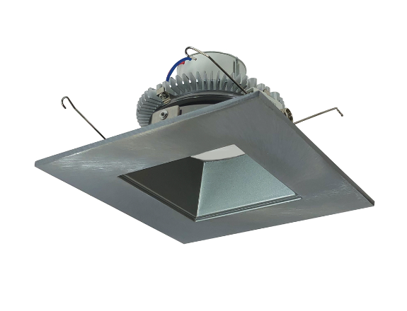 Nora Lighting NLCBC2-65640NN/10 6" Cobalt Click LED Retrofit, Square Reflector, 1000lm / 12W, 4000K, Natural Metal Reflector / Natural Metal Flange